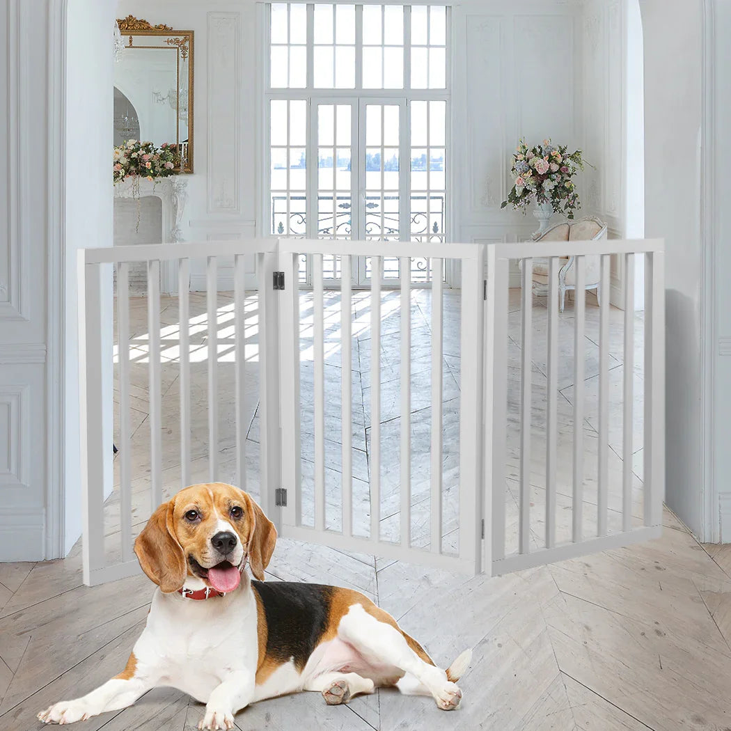 Wooden Pet Gate Dog Fence Retractable White 2000x 3MM-2018816780570595334