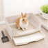 PaWz Rabbit Litter Tray Drawer Box Easy-Clean Secure for Indoor Cage Use Brown-2100034994138386438
