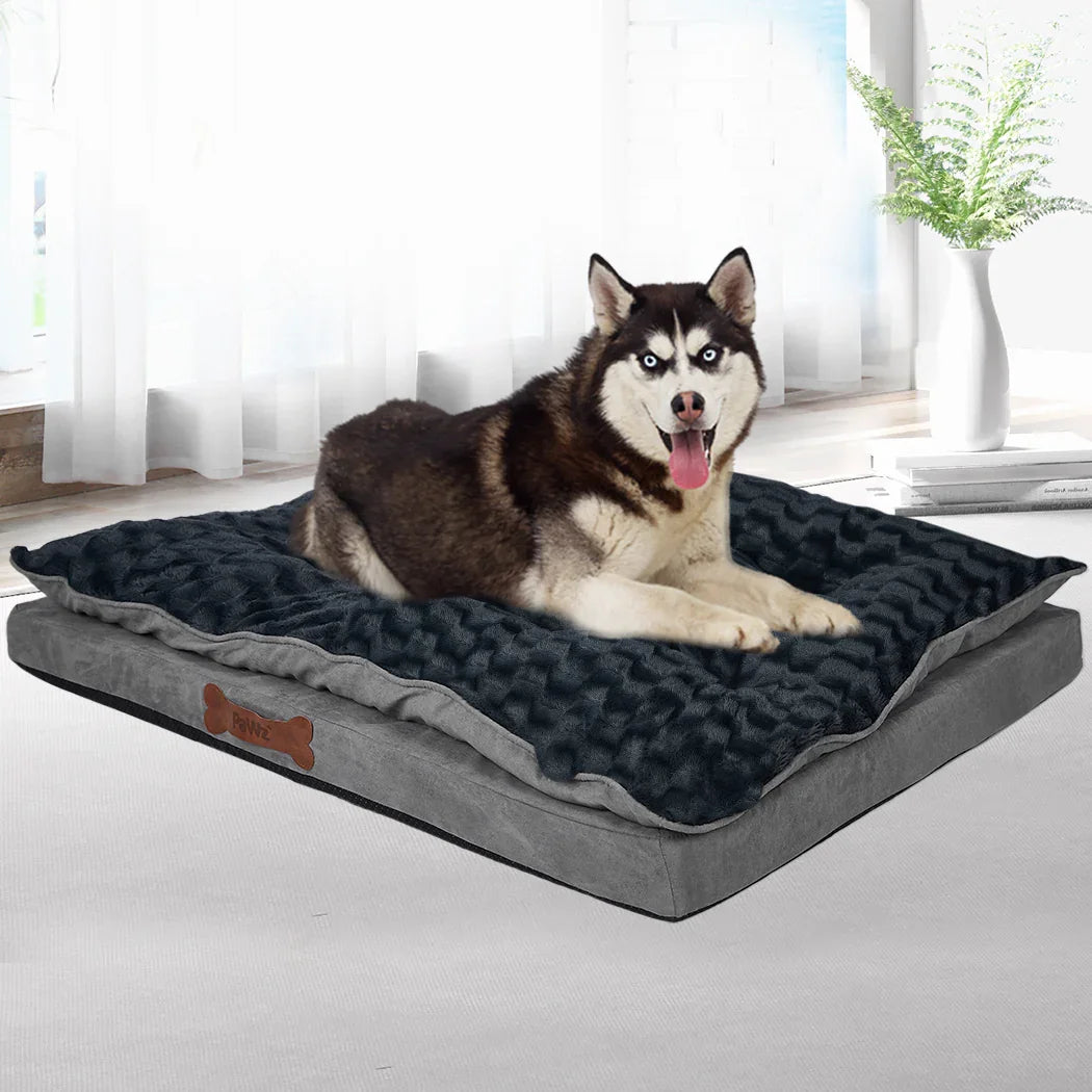 Dog Calming Bed Warm Soft Plush Comfy M Grey Medium-2006732961898172422