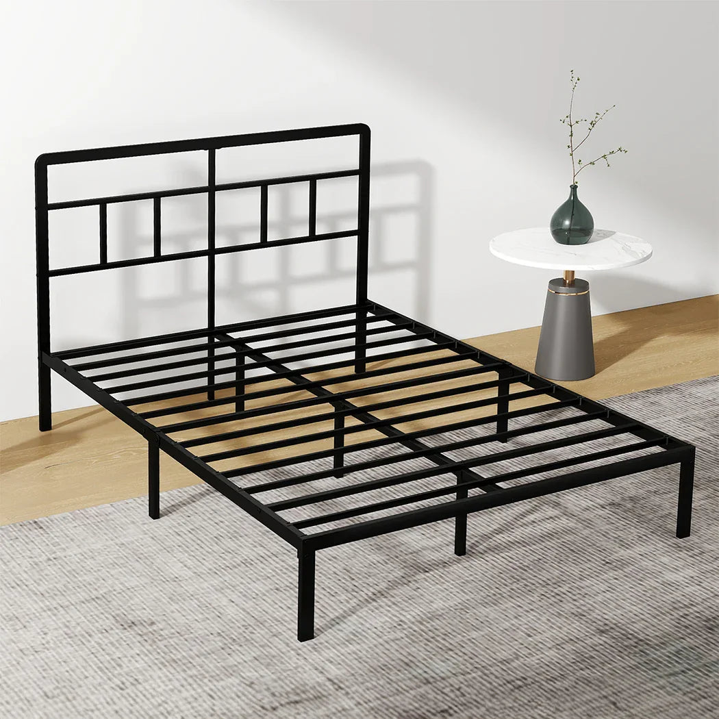 Levede Double Bed Frame Metal Base Platform Headboard Heavy Duty Mass Storage-2050056771011219462