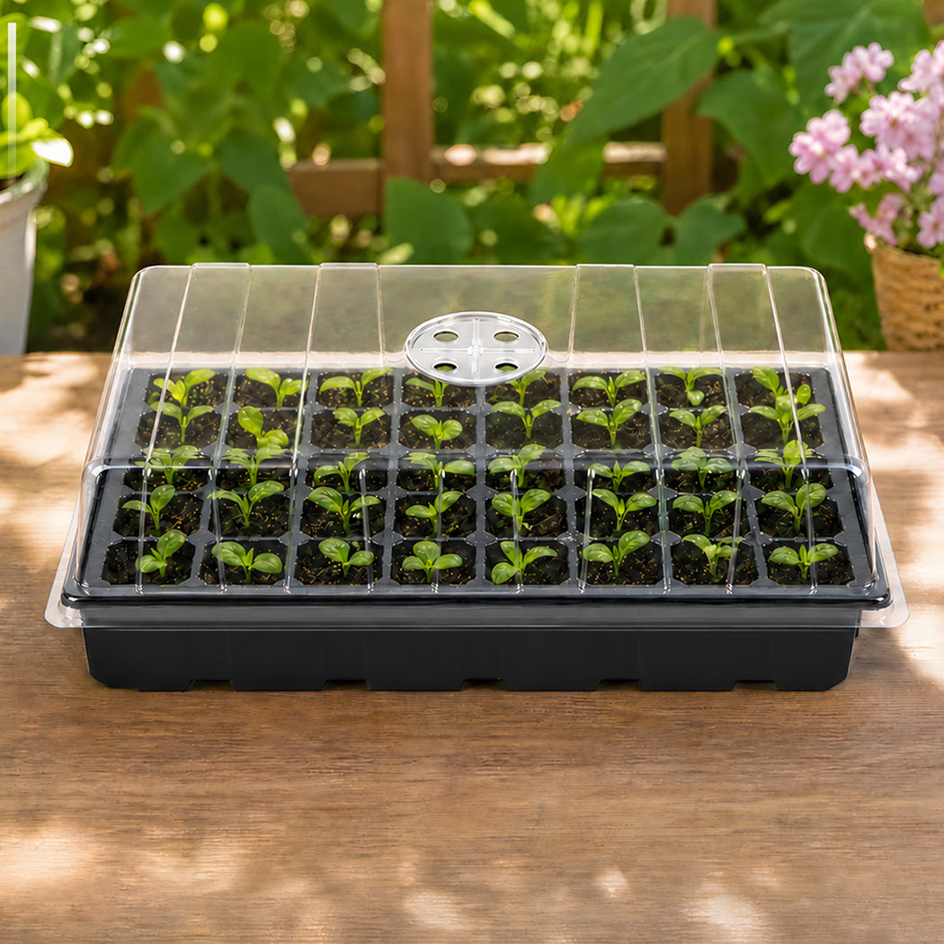 Toque Seedling Tray 5 Pack Starter Kit With Vented Dome For Greenhouse Black-2100034985904967686