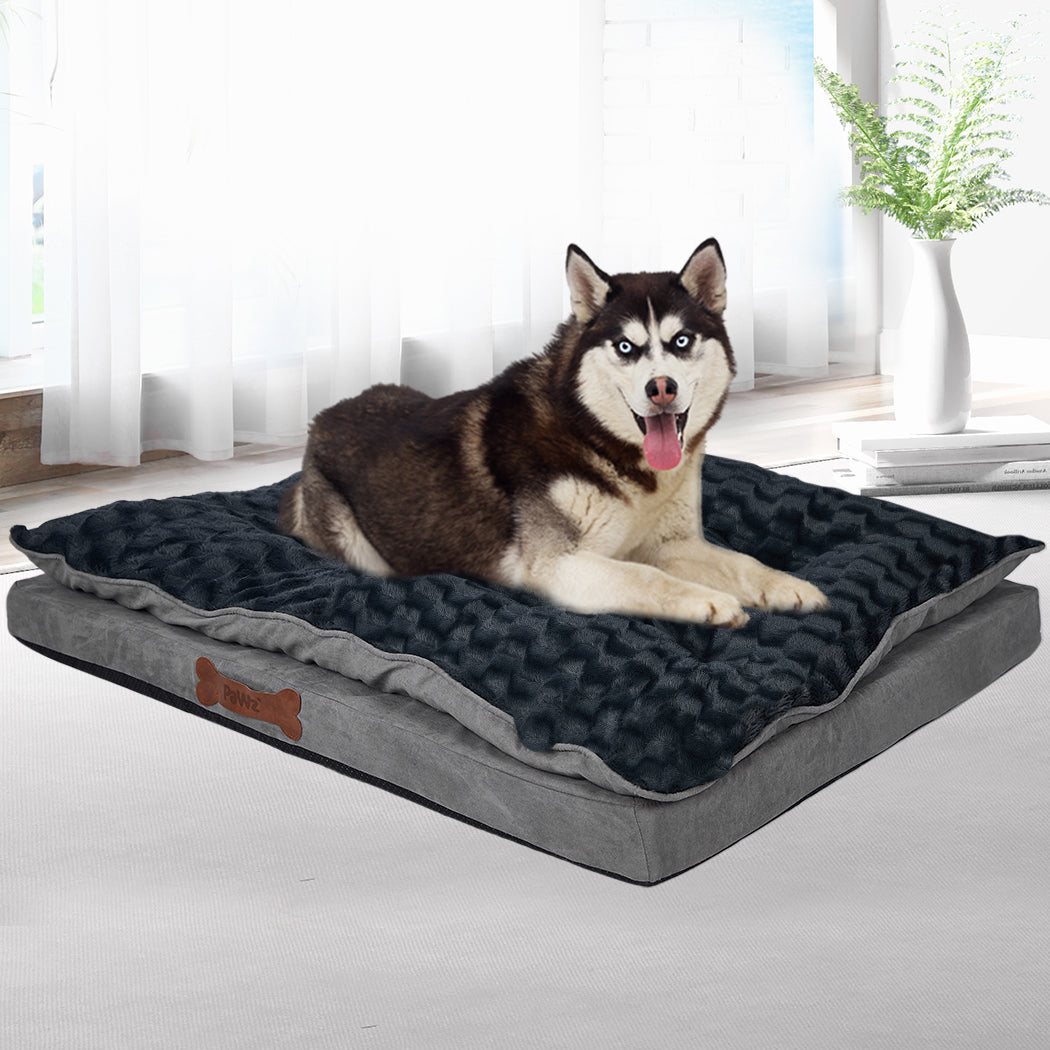 Dog Calming Bed Warm Soft Plush Comfy M Grey Medium-1864184508564246534