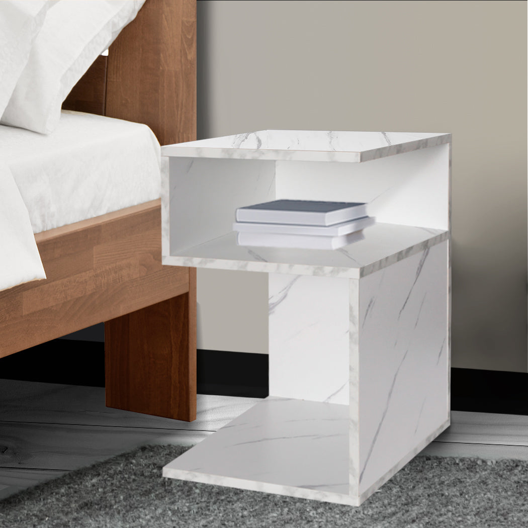 Levede 1xBedside Tables Drawers Side White-1864184439186264070