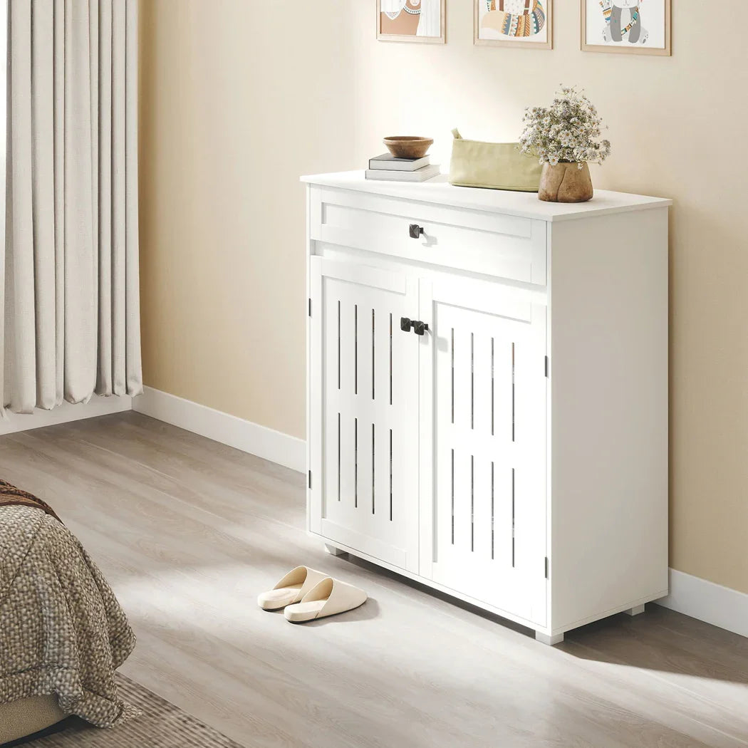 Levede Shoe Cabinet Door Storage Rack Cupboard White-2050056913709830150