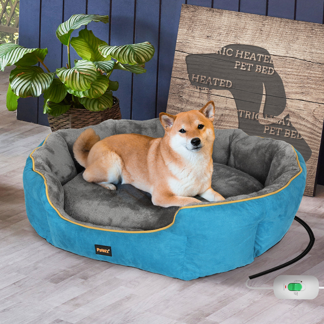 PaWz Electric Pet Heater Bed Heated M Blue Medium-2029387226999296006