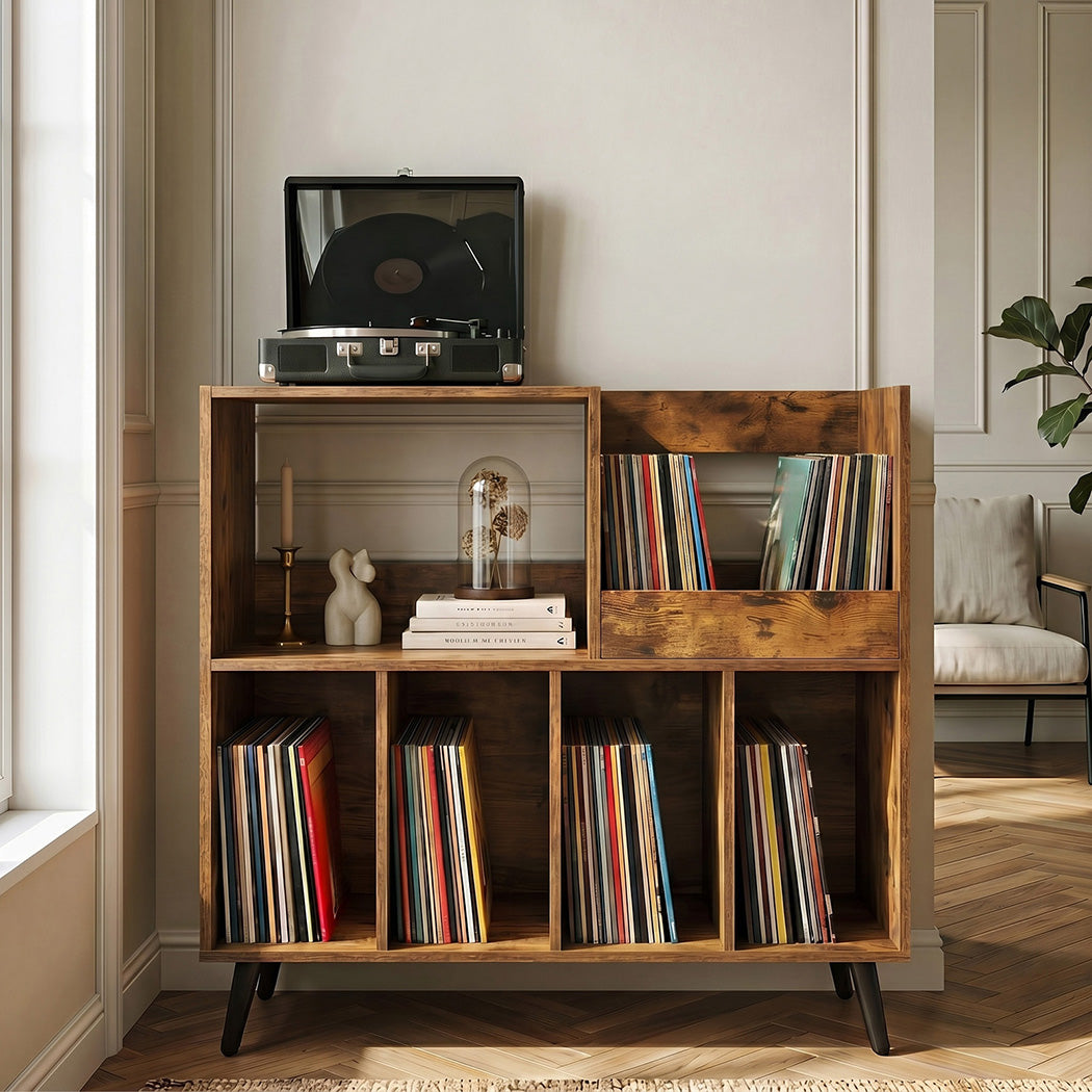 Levede Record Player Stand Vinyl Holder Cabinet Turntable Table 300+ Albums-2102558716346896390