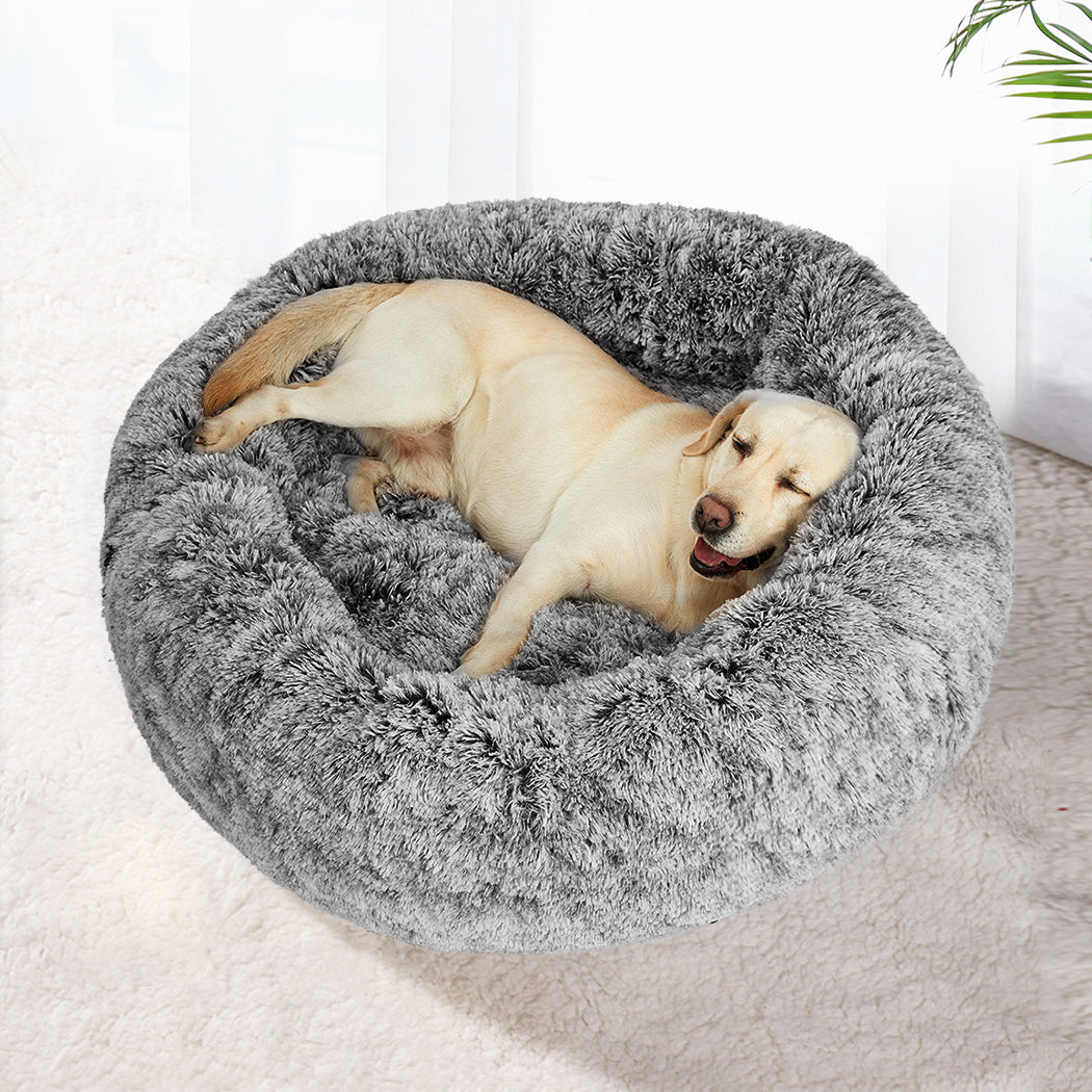 PaWz Pet Bed Cat Dog Donut Nest Calming L Charcoal Large-1864184498451779590