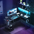 Levede L Shaped Gaming Desk with LED Lights Black-1950769998926581767