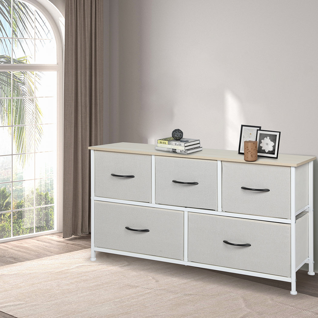 Levede Storage Cabinet Tower Chest Beige-1910113285265559559