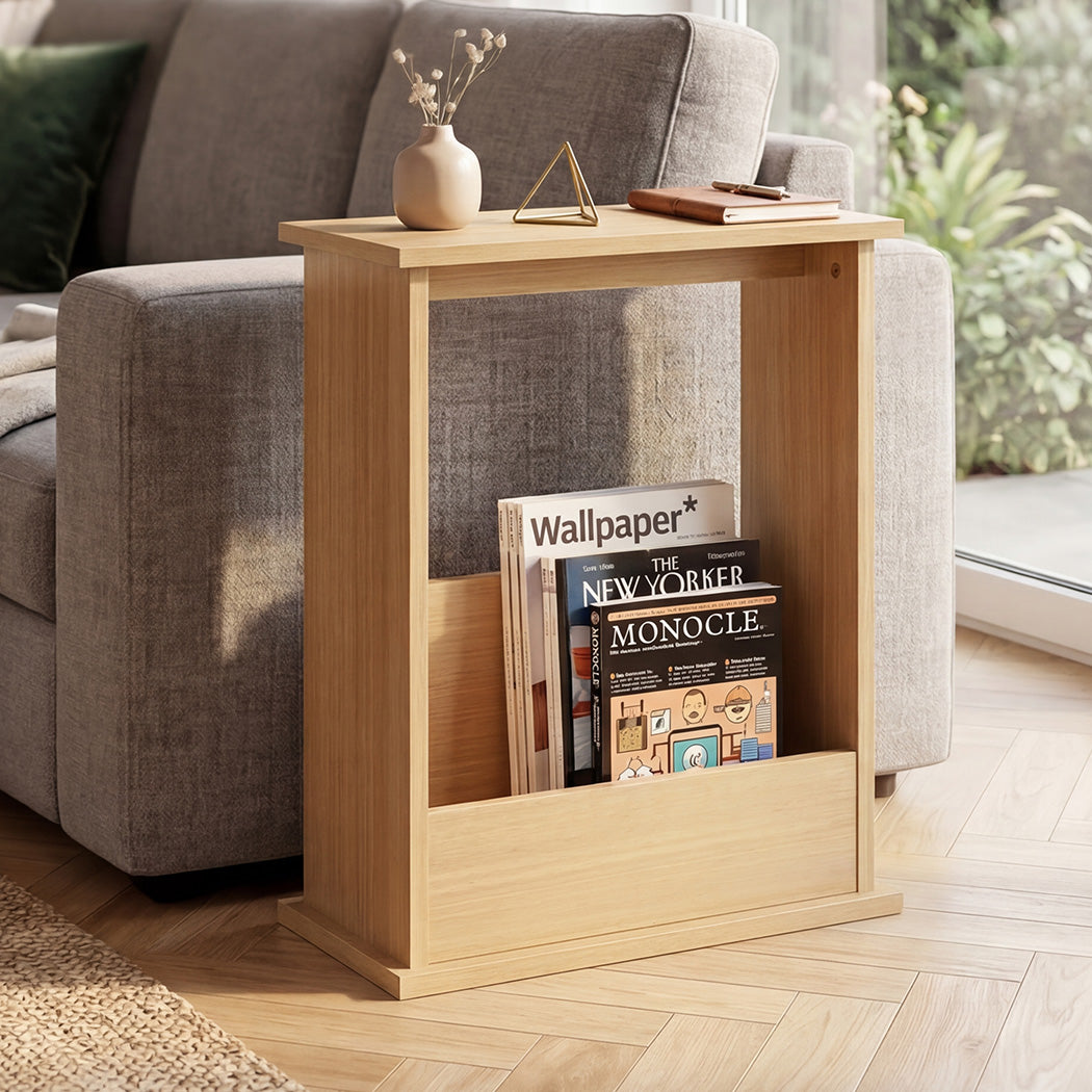 Levede Narrow Side Table Magazine Rack Slim End Bedside Storage Table Bedroom-2061251865689067526