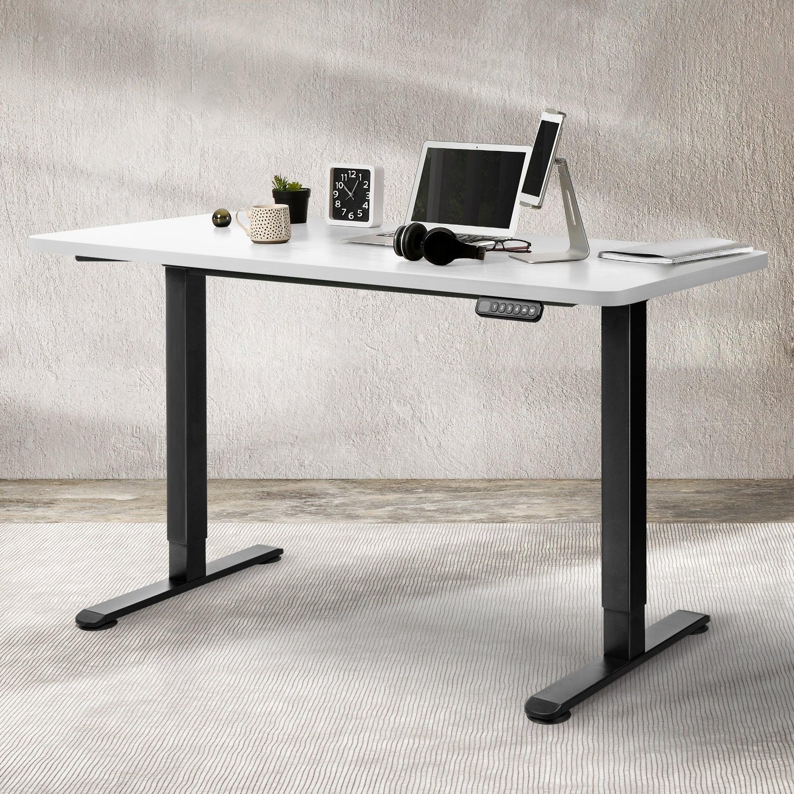 Levede Desktop For Motorised Adjustable Black 140X70CM White-2018816898417954822