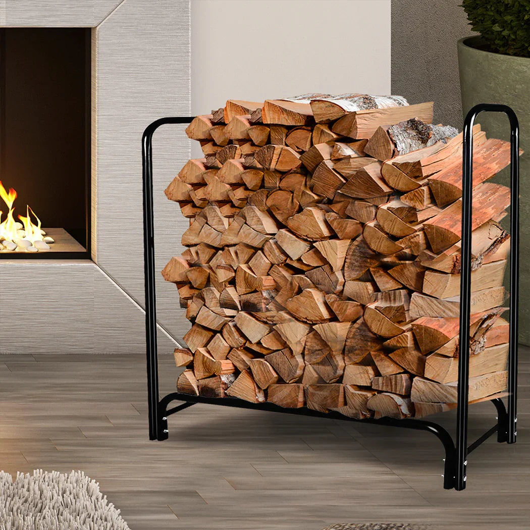 Firewood Rack Holder 4FT Fireplace Tool-2018816875412197382