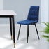 Levede 4x Dining Chairs Kitchen Velvet Blue-1864183277309530118