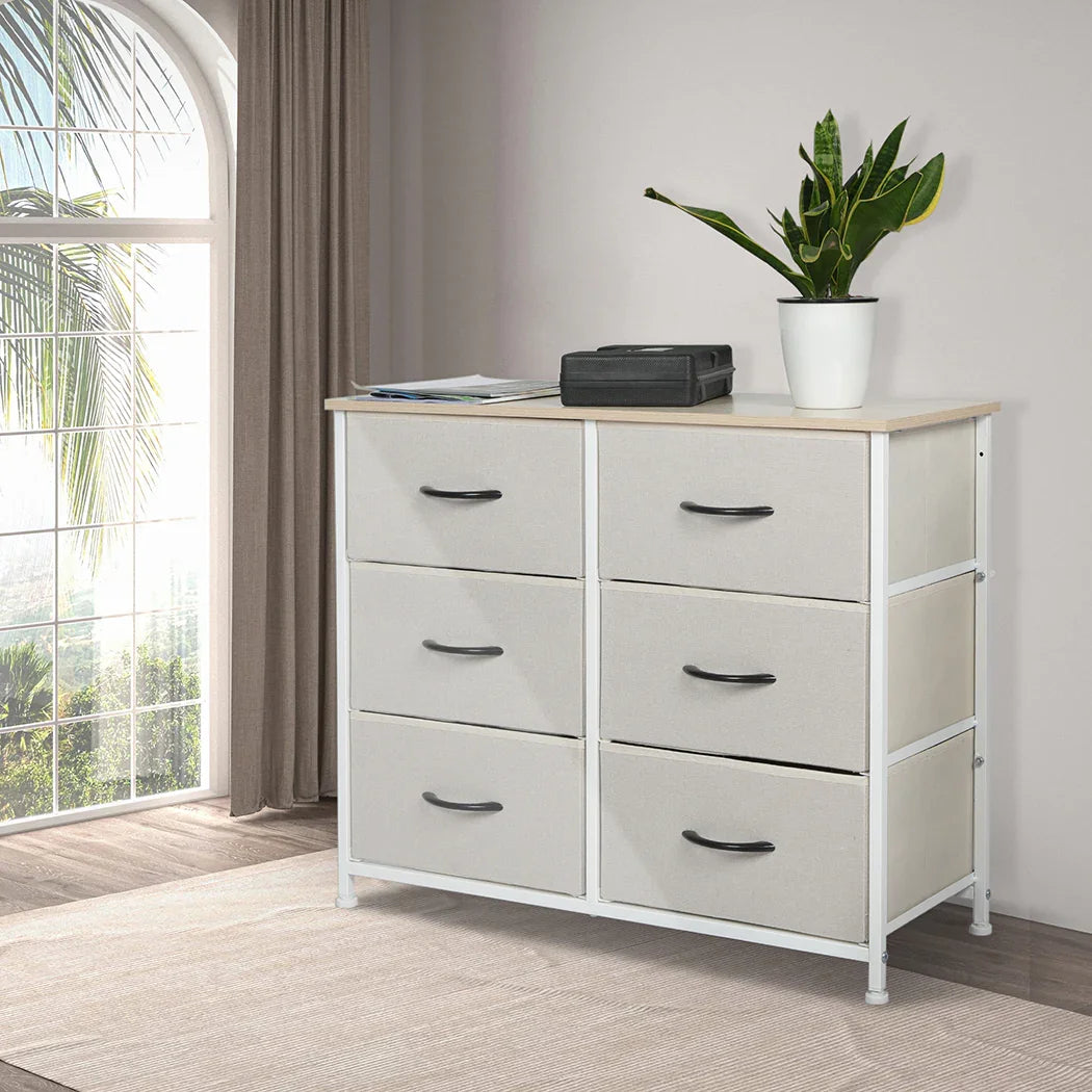 Levede Storage Cabinet Tower Chest Beige-2006733261358895111