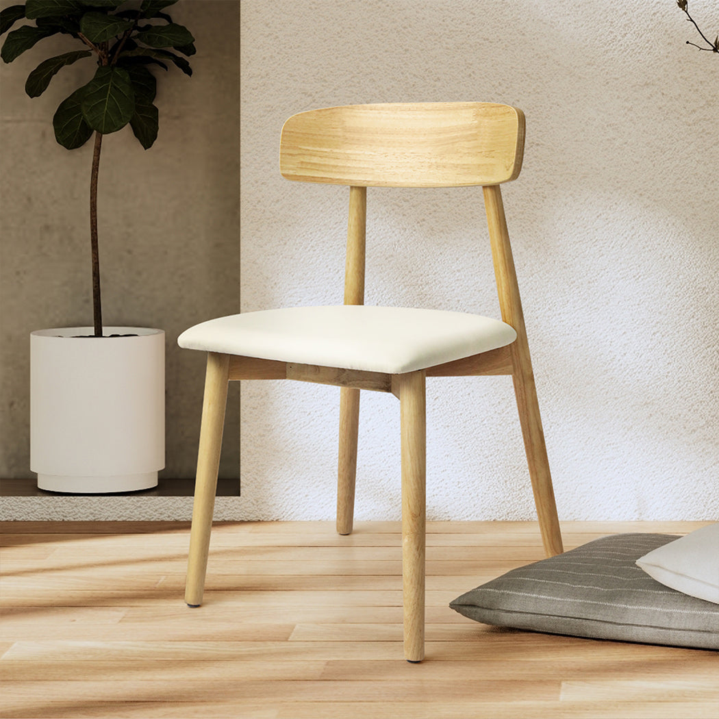 Levede 2x Dining Chairs Kitchen Chair Natural-1864183288890003462