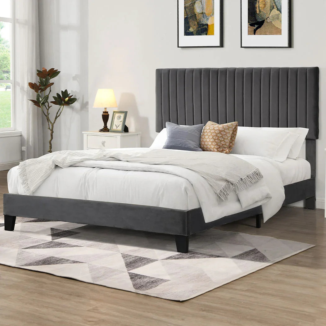 Levede Bed Frame Queen Size Mattress Grey-2018816929078317062