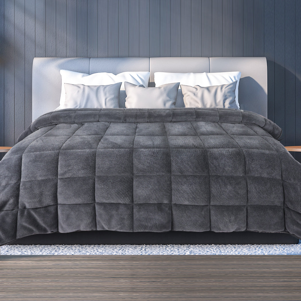 DreamZ Quilt Doona Comforter Blanket Grey Super King-1864184580446228486