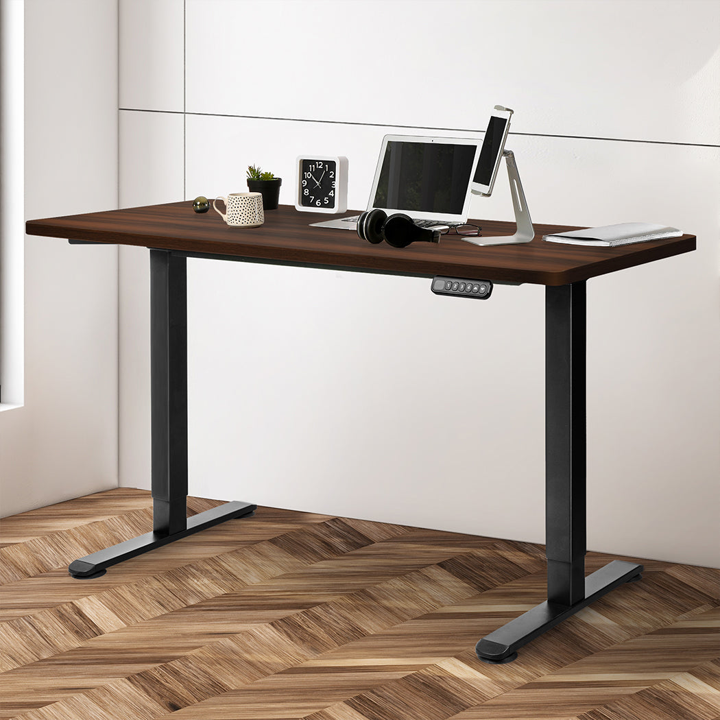 Levede Motorised Standing Desk Adjustable 120cm Walnut 800x 1.5MM-1910112990619897862