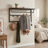 Levede Floating Shelves 10kg Wall Shelf Hooks Coat Rack Metal Wood Black-2100034943223730182