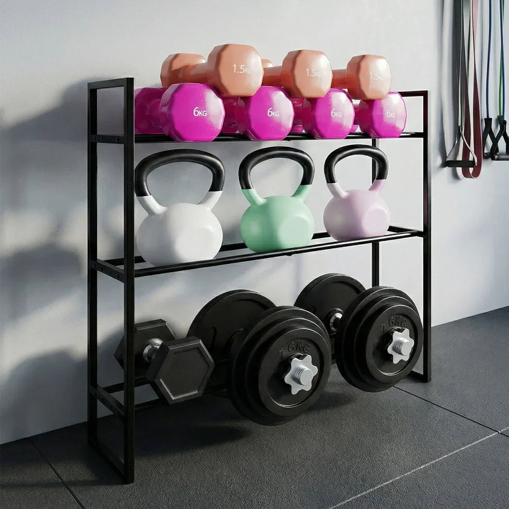Centra Dumbbell Rack 3 Tier Weight Storage Organiser Stand Holder Home Gym 270kg-2050056768024875014