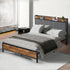 Levede Double Bed Frame Tufted Headboard USB Charge-2006732834424885254