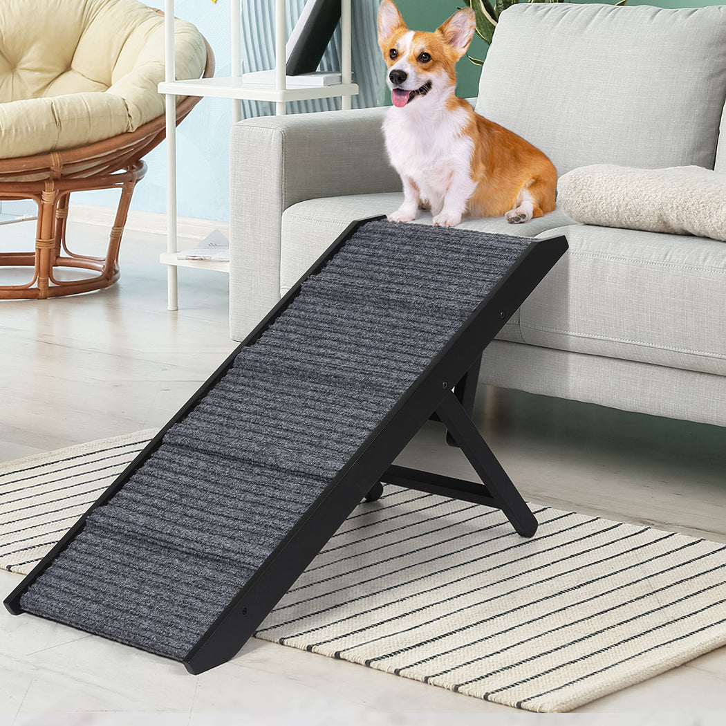 PaWz Adjustable Dog Ramp Height Stair Black-2029387229318746118