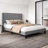 Levede Metal Wooden Bed Frame Double Panel Plush Upholstered Soft Headboard Grey-2050056770482737158
