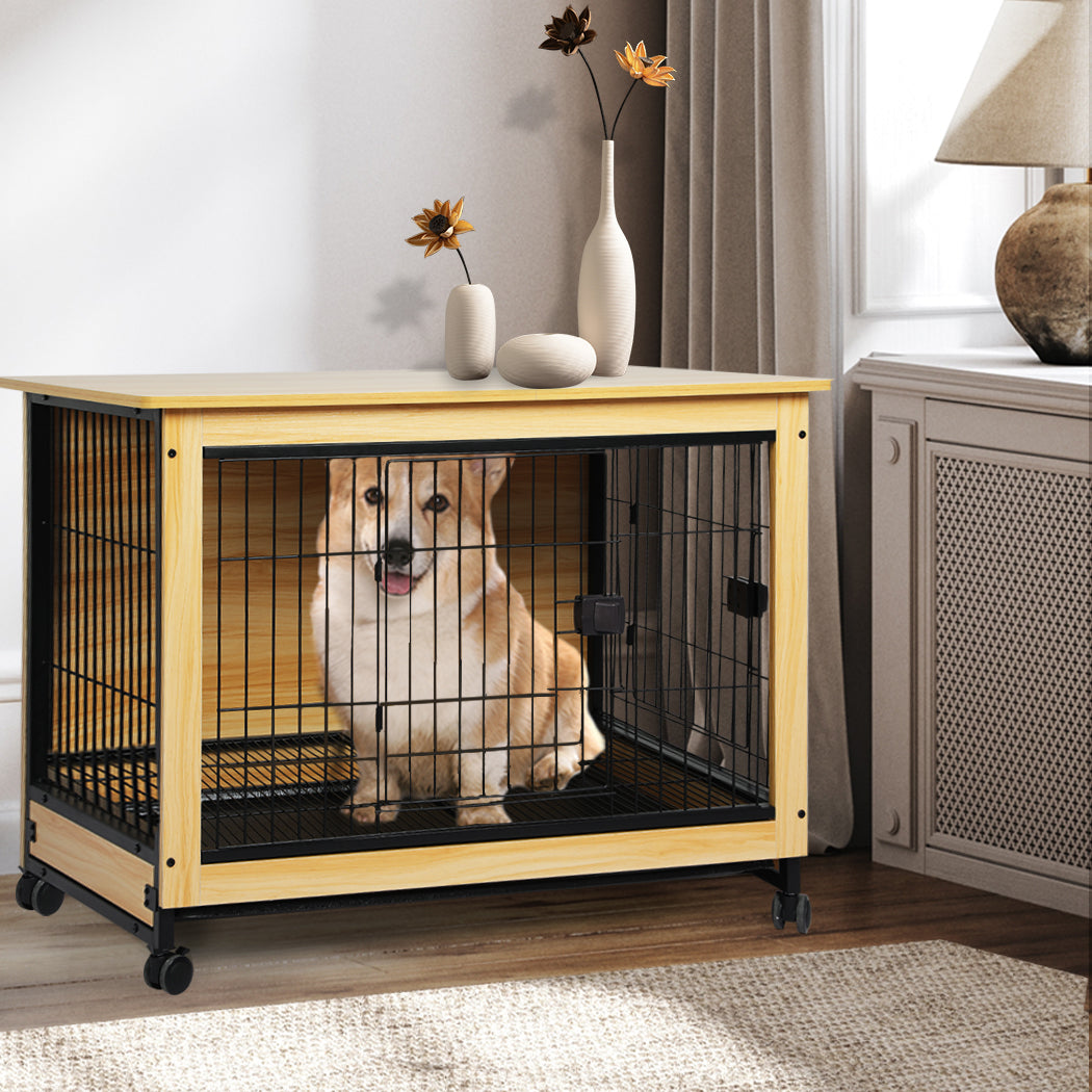 PaWz Wooden Wire Dog Kennel Side End L Large-2018816896866062342