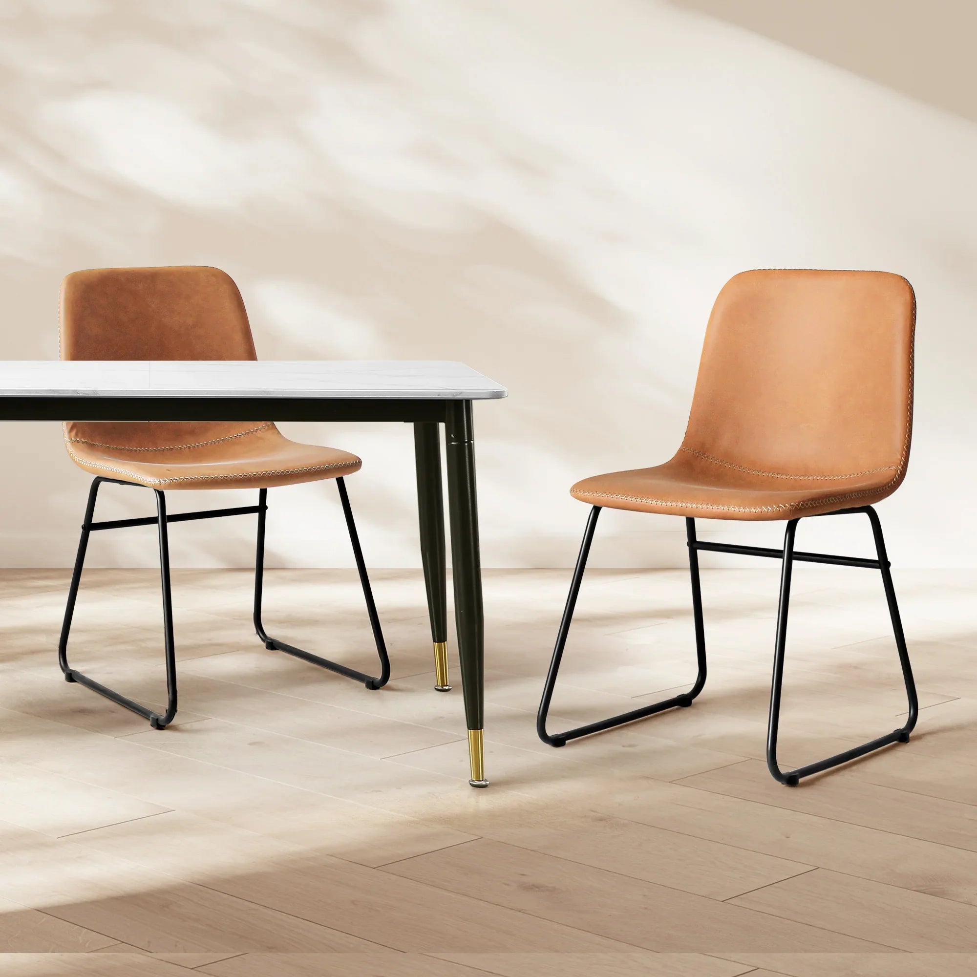 Levede 2x Dining Chairs Kitchen Table Brown-2018816887588261894