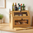 Toque Bread Box Bread Bin Double Layer Bamboo Bread Storage with Window Natural-2072893581403754502