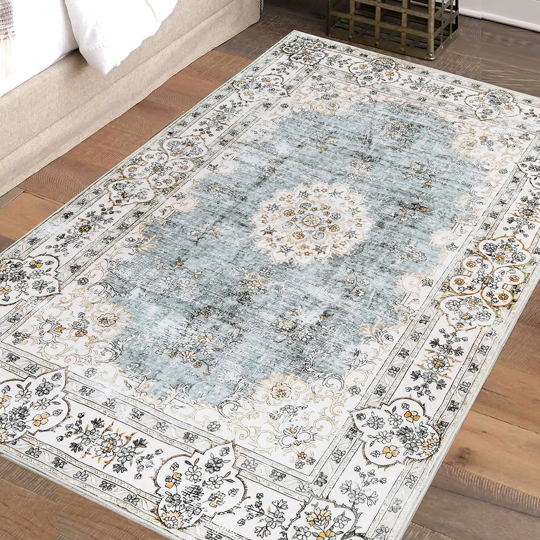 Marlow Floor Rug Short Pile Washable Vintage Carpet Soft Plush Non Slip 200x230-1937319789240389638
