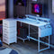 Levede L Shaped Gaming Desk with Storage Drawers White-2050056895770791942