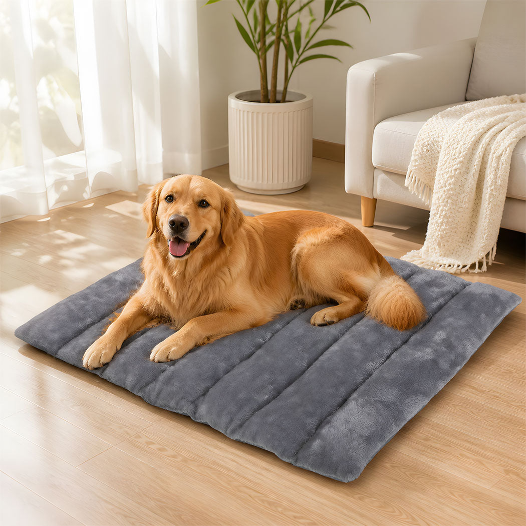 PaWz Dog Bed Large Plush Mat Water Resistant Base for Camping Car Boot Grey-2109799598460178439