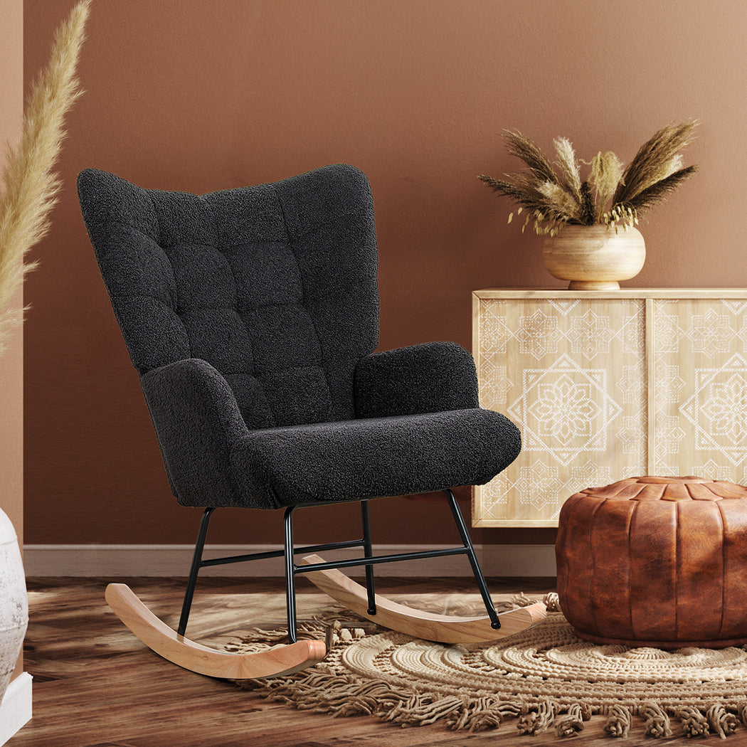 Levede Fleece Rocking Chair-1973193438832758790