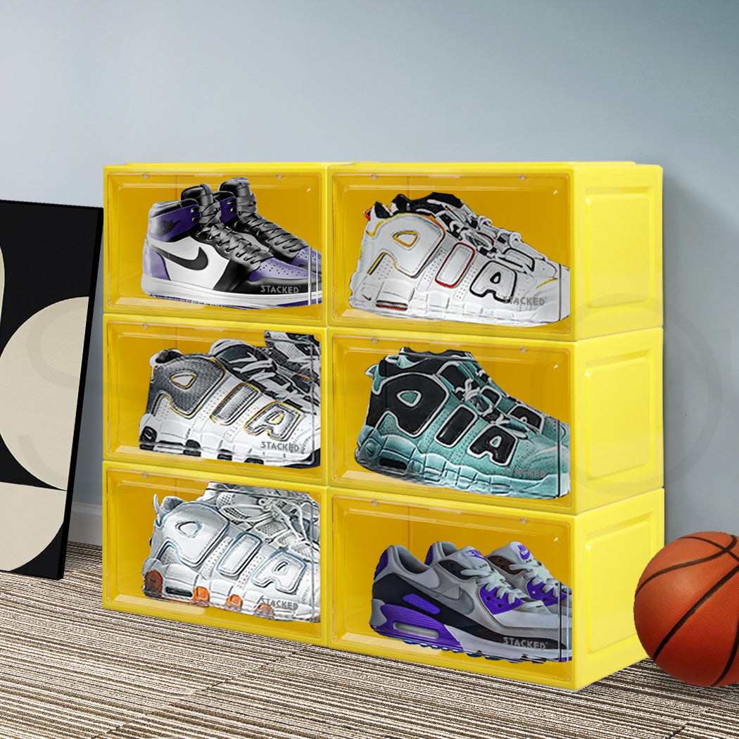Stacked Sneaker Display Case 6x Clear Yellow-2029387238575575046