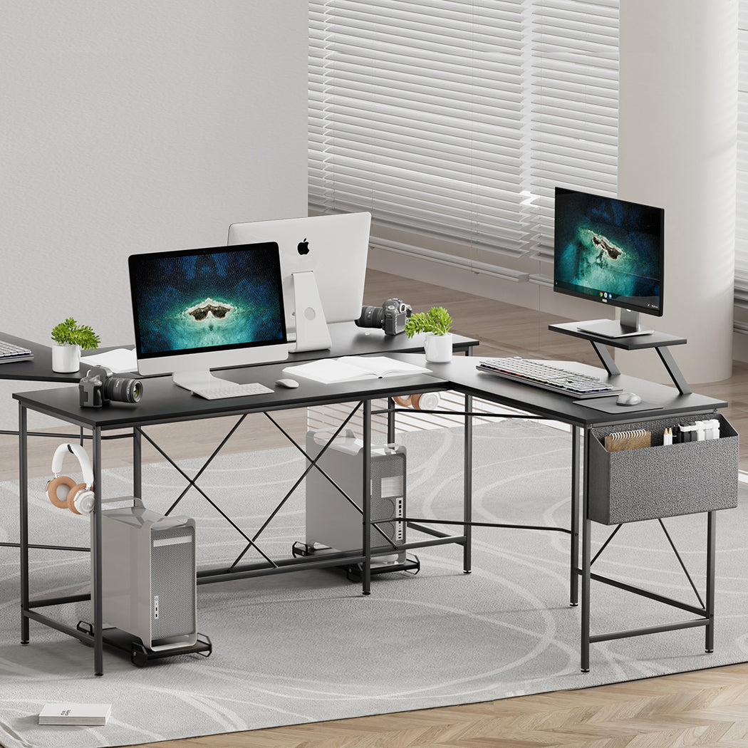 Levede Computer Desk Corner Desk Black