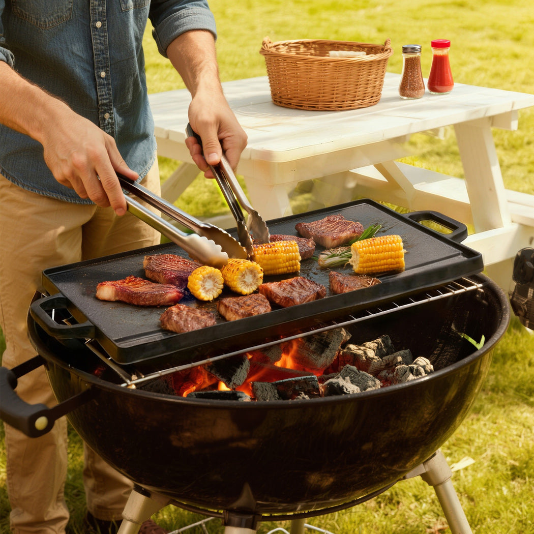 Toque 49.5cm Reversible Cast Iron Griddle Pan Non-Stick-2050056749658017798