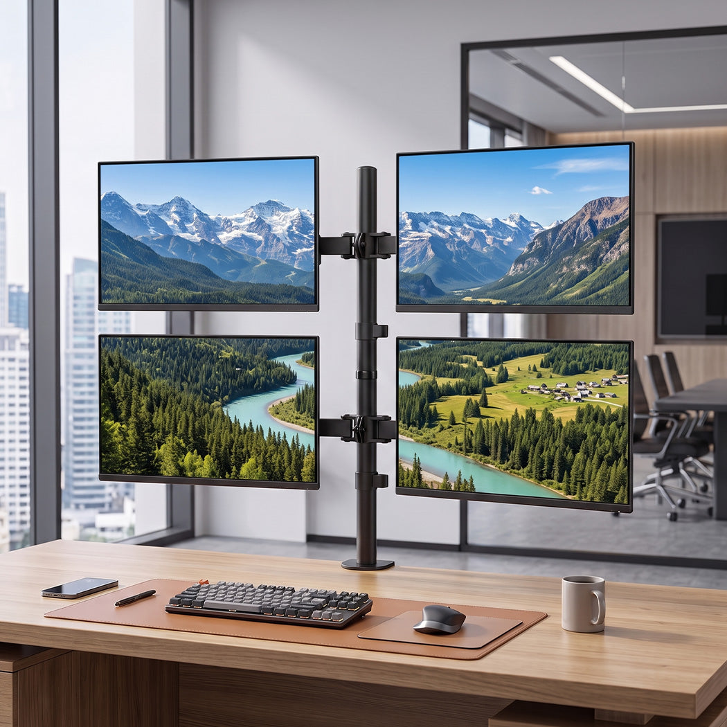 Levede Quad Monitor Arm Stand 10-27" Screens Desk Mount Adjustable Swivel Arms-2109799600611856391