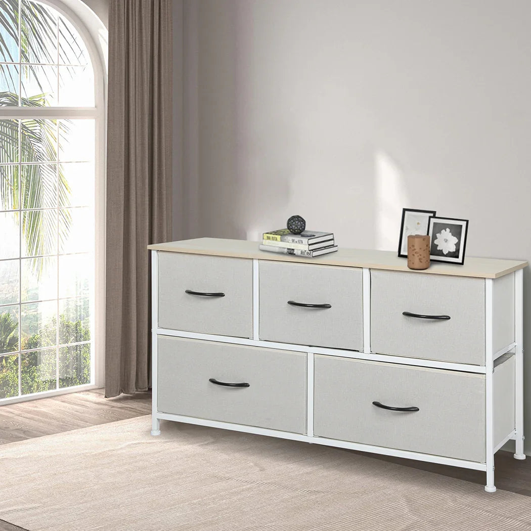 Levede Storage Cabinet Tower Chest Beige-2006733261870600199