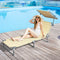 Levede Foldable Lounge Chairs with Canopy Khaki-1910112248655908870