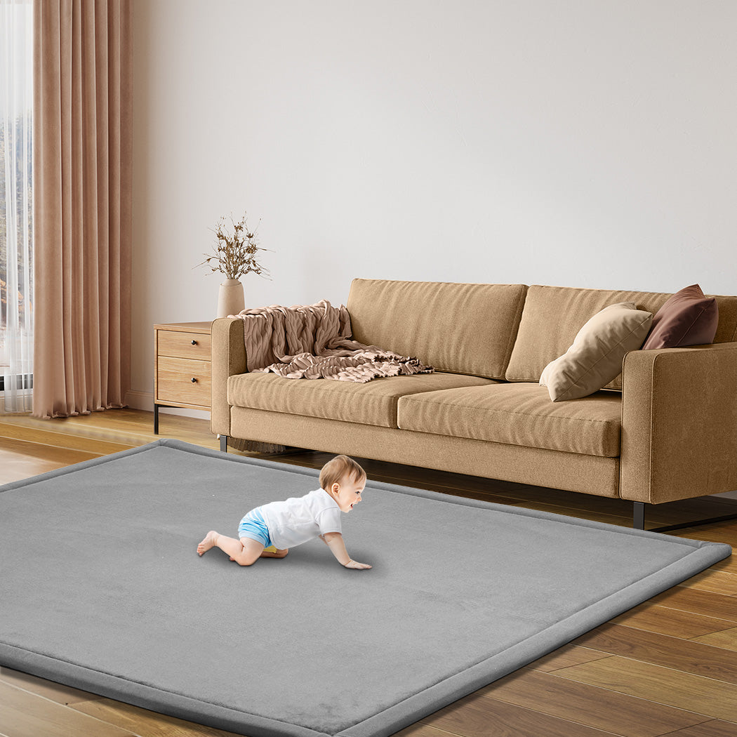 Marlow Coral Velvet Area Rugs Large Mat 120x200cm Grey-1894516802801766406