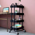 Levede 4 Tiers Kitchen Trolley Cart Black-2018816745485242374