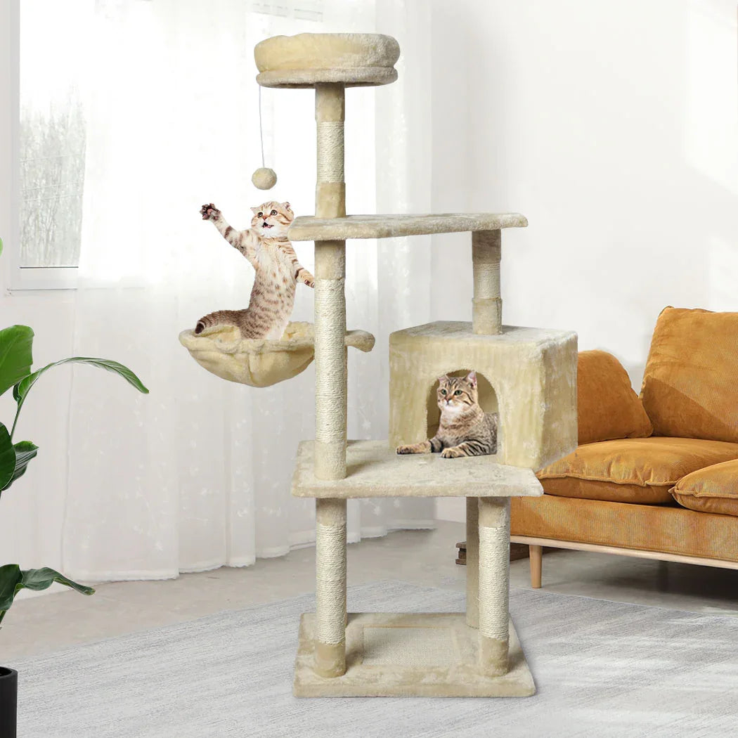 PaWz Cat Tree Toy Scratching Post Scratcher Beige-2018816732080246790