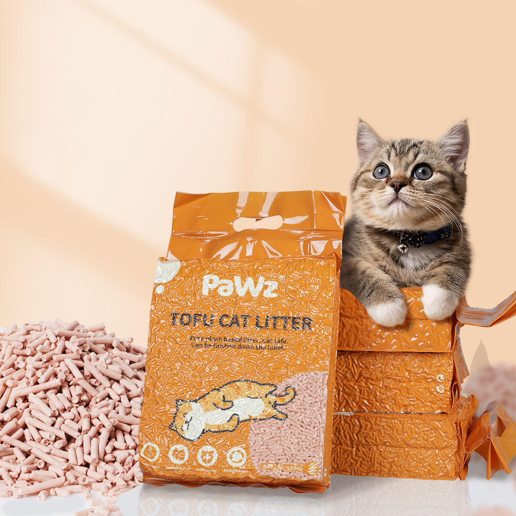 PaWz 2.5kg Tofu Cat Litter Clumping Peach x1