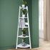 Levede 5 Tier Corner Shelf Wooden Storage White-2018816791236710407