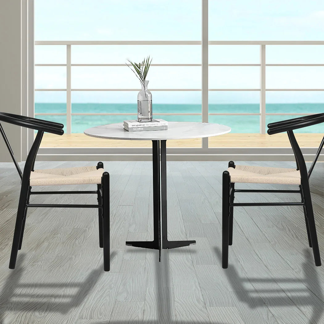 Levede 4x Dining Chairs Wooden Hans Black-2018816917736919046