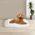 Pawz S Size Orthopedic Dog Bed with Sherpa Plush Removable Cover in White-2018816662094090246