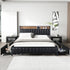Levede King Bed Frame PU Mattress Base Storage Drawer Headboard USB Charge-2100034936097607686