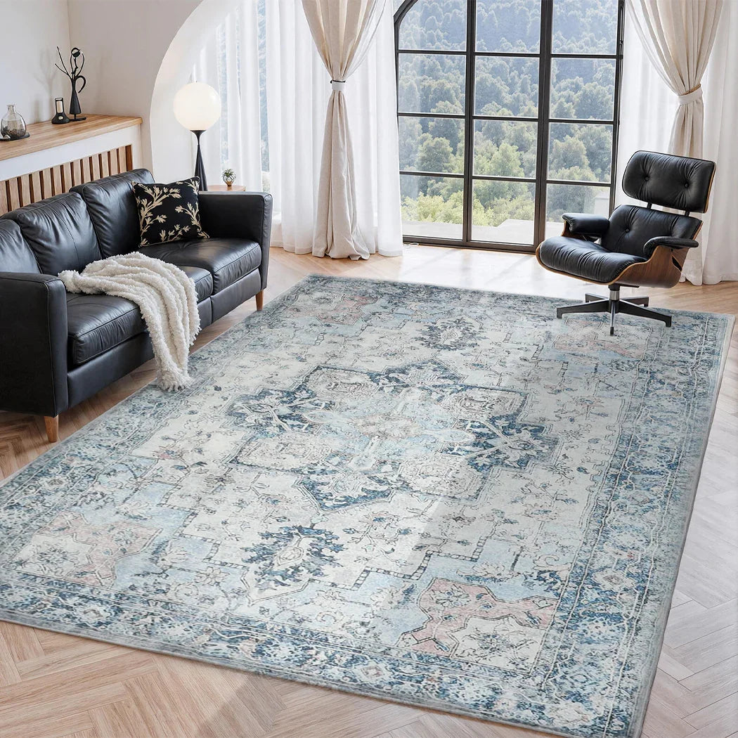 Marlow Floor Rug Vintage Polyester Washable Area Rugs-2050056914762600454
