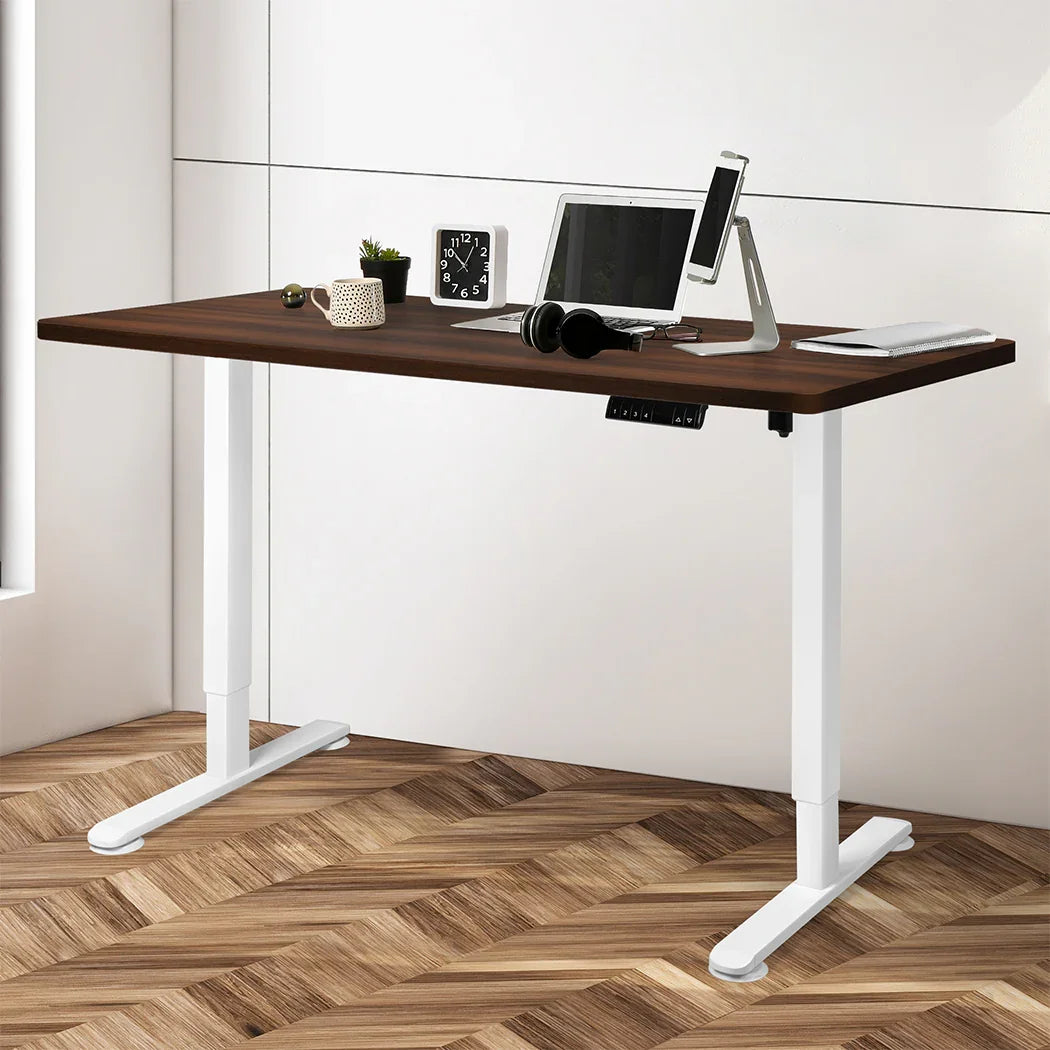 Levede Motorised Standing Desk Adjustable 140cm Walnut 1000x 1MM-2018816933339729926